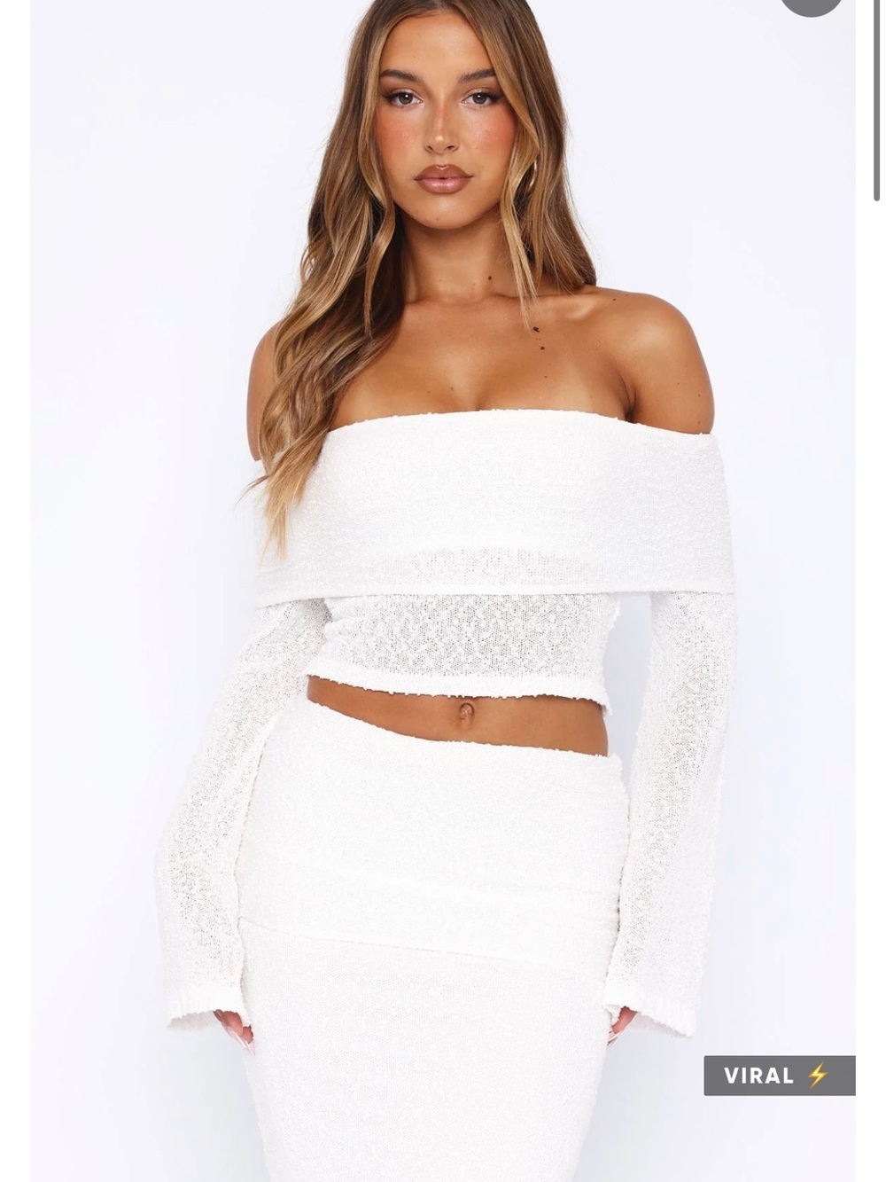 In too deep white fox two piece set